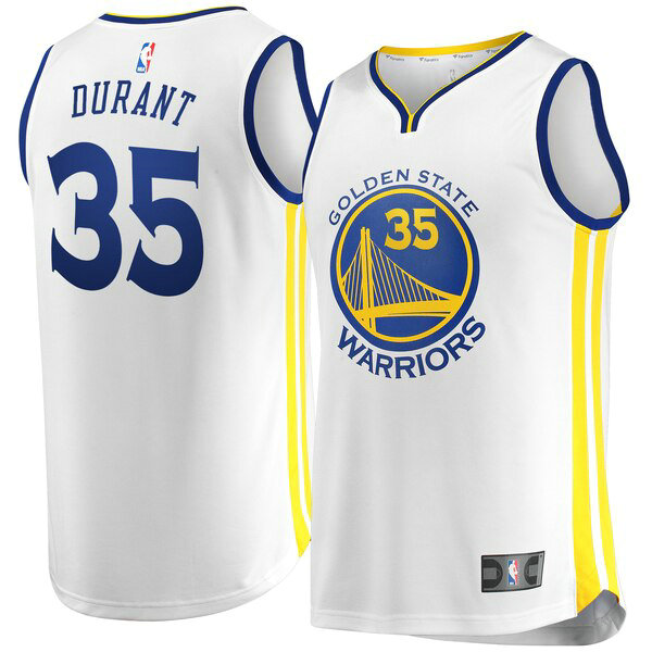 Maillot Golden State Warriors Homme Kevin Durant 35 Association Edition Blanc